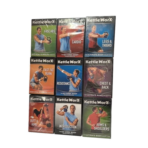KettleWorx Other - KettleWorx Kettlebell Fitness Exerise Workout DVDs   Lot of 9!